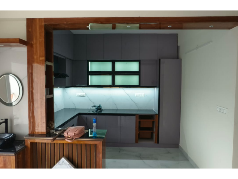 Moder kitchen with interior cabinets